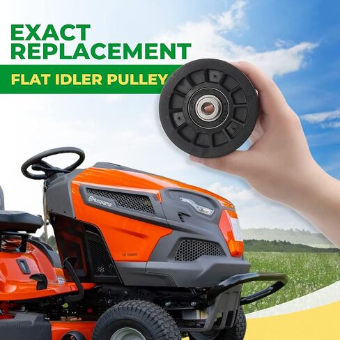 (2-Pack) Exact Replacement 3 1/2" Flat Idler Pulley (Black) - OEM Part Number 194327 & 532-194327 - Compatible with Ariens Craftsman Husqvarna and Poulan in Kuwait