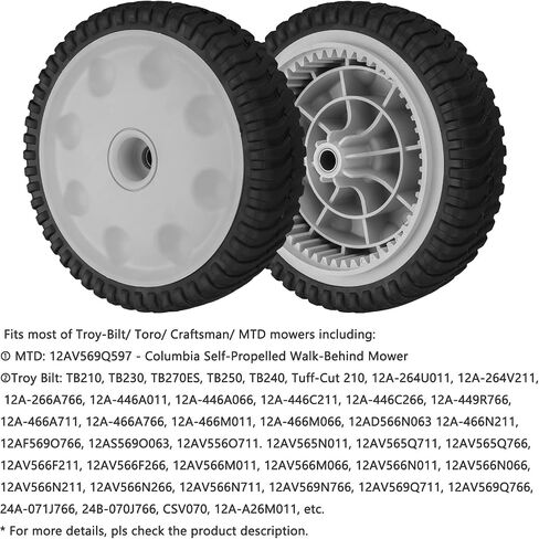 119-0311 Front Wheels for Toro 22" Recycler Mower, 137-4832 Drive Wheels Compatible with Toro 20330 20331 20339 20371 Self Propelled Mower FWD 22", 2 Pack, White in Kuwait