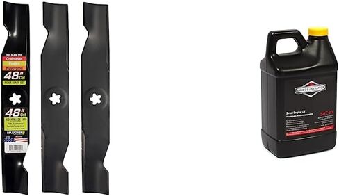 Maxpower 3 Blade Set for Many 48 in. Cut Craftsman, Husqvarna, Poulan Mowers Replaces OEM #'s 173920, 180054, PP24005, 532180054, Black in Saudi Arabia