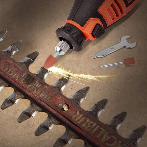 GOXAWEE Chainsaw Sharpener Kit 180W Power Chain Saw Sharpen Tool Set Comes with 6 File Size Diamond Sharpening Wheels, Angle Attachment (Electric Blade Sharpening File 5 Speed Setting, 8000~35000 RPM) in Kuwait