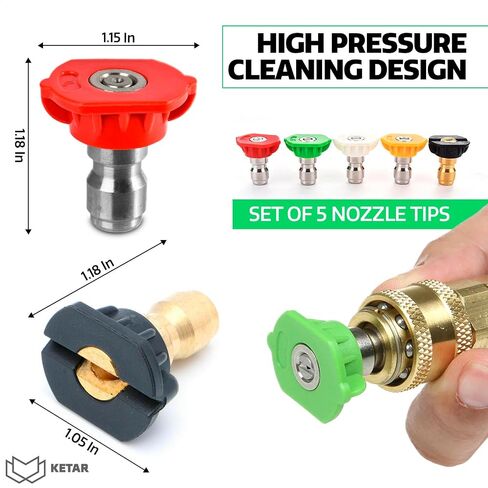 5Pcs Pressure Washer Nozzle Tips - Replacement Pressure Washer Tips 2700 PSI Car Wash Pressure Washer Accessories 2.3 GPM, Model # 6022, 6023, Size 3.0 Or 030 - High Pressure Hose Nozzle Spray Nozzle in Saudi Arabia