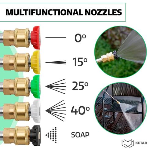5Pcs Pressure Washer Nozzle Tips - Replacement Pressure Washer Tips 2700 PSI Car Wash Pressure Washer Accessories 2.3 GPM, Model # 6022, 6023, Size 3.0 Or 030 - High Pressure Hose Nozzle Spray Nozzle in Saudi Arabia