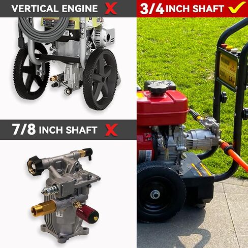 YAMATIC 3/4" Shaft Horizontal Pressure Washer Pump - 3000 PSI @ 2.5 GPM - Original Engineering Pump for Most Brand engine power washer in Kuwait