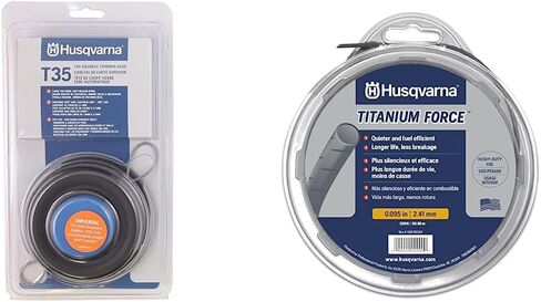Husqvarna 537388101 Universal T35 Tap Advance Straight Shaft String Head رأس ملفوف مسبقًا مع خط 0.095 بوصة أزرق/أسود in Kuwait