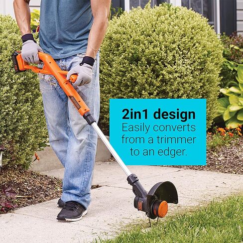 BLACK+DECKER 20V MAX Lithium String Trimmer/Edger with Extra Lithium Battery 2.0 Amp Hour (LCC222 & LBXR2020-OPE) in Saudi Arabia