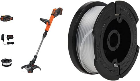 BLACK+DECKER 20V MAX String Trimmer/Edger with Extra Lithium Battery 2.0 Amp Hour (LSTE525 & LBXR2020-OPE) in Saudi Arabia
