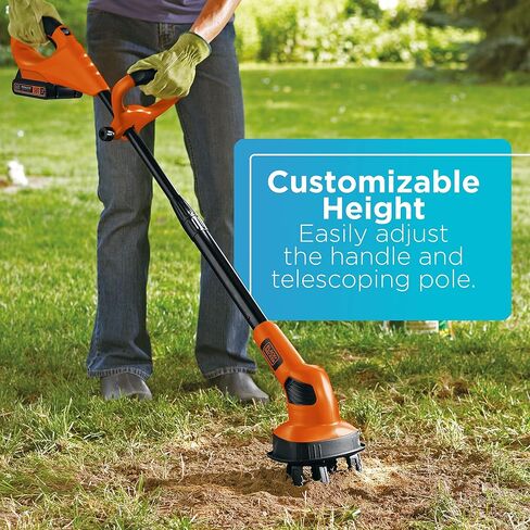 BLACK+DECKER 20V Cordless Garden Cultivator/Tiller with Extra Lithium Battery 2.0 Amp Hour (LGC120 & LBXR2020-OPE) in Saudi Arabia