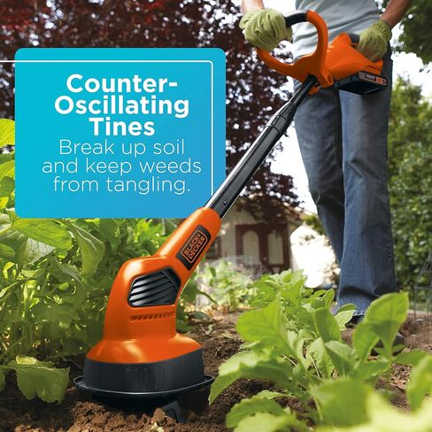 BLACK+DECKER 20V Cordless Garden Cultivator/Tiller with Extra Lithium Battery 2.0 Amp Hour (LGC120 & LBXR2020-OPE) in Saudi Arabia