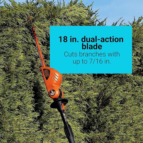BLACK+DECKER 20V MAX Cordless Pole Hedge Trimmer with Extra Lithium Battery 2.0 Amp Hour (LPHT120 & LBXR2020-OPE) in Saudi Arabia