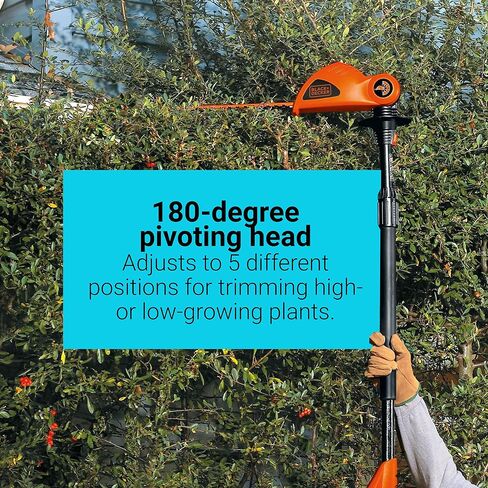 BLACK+DECKER 20V MAX Cordless Pole Hedge Trimmer with Extra Lithium Battery 2.0 Amp Hour (LPHT120 & LBXR2020-OPE) in Saudi Arabia