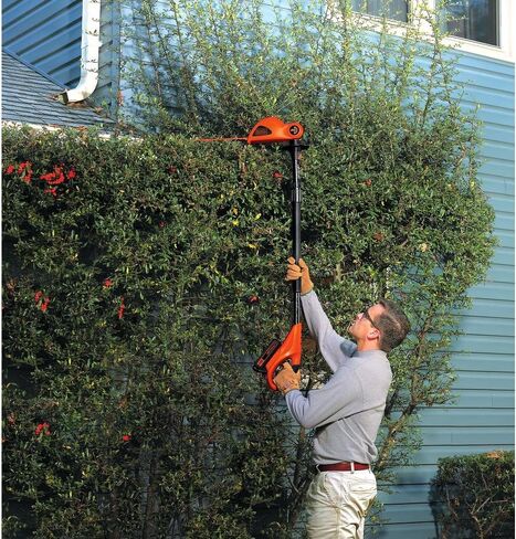 BLACK+DECKER 20V MAX Cordless Pole Hedge Trimmer with Extra Lithium Battery 2.0 Amp Hour (LPHT120 & LBXR2020-OPE) in Saudi Arabia