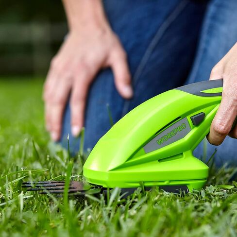 WORKPRO Cordless Grass Shear & Shrubbery Trimmer - 2 in 1 Handheld Hedge Trimmer 7.2V Electric Grass Trimmer Hedge Shears/Grass Cutter Rechargeable Lithium-Ion Battery and Charger Included in Saudi Arabia