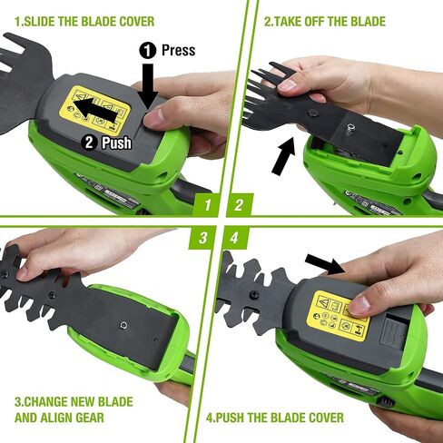 WORKPRO Cordless Grass Shear & Shrubbery Trimmer - 2 in 1 Handheld Hedge Trimmer 7.2V Electric Grass Trimmer Hedge Shears/Grass Cutter Rechargeable Lithium-Ion Battery and Charger Included in Saudi Arabia