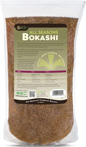 All Seasons Bokashi Compost Starter 5 رطل (2 جالون) - نخالة بوكاشي الجافة لصندوق سماد المطبخ - سماد الطعام ونفايات الحيوانات الأليفة بسرعة وسهولة مع رائحة منخفضة بواسطة بروبيوتيك SCD in Kuwait
