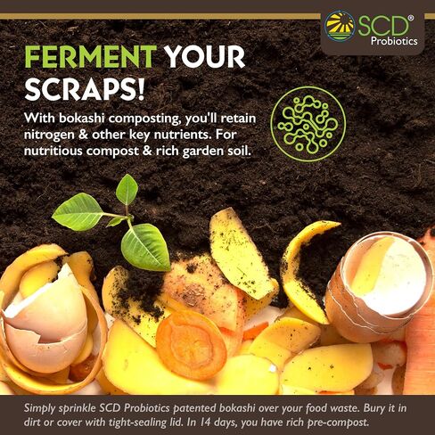 All Seasons Bokashi Compost Starter 5 رطل (2 جالون) - نخالة بوكاشي الجافة لصندوق سماد المطبخ - سماد الطعام ونفايات الحيوانات الأليفة بسرعة وسهولة مع رائحة منخفضة بواسطة بروبيوتيك SCD in Kuwait