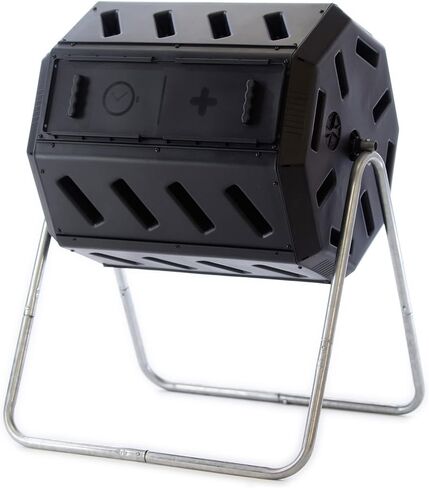 FCMP Outdoor IM2000 Tumbling Composter Canadian-Made, 100% Recycled Resin - Outdoor Rotating Compost Tumbler Bin for Garden, Kitchen, and Yard Waste, Black (22 Gallon) in Saudi Arabia