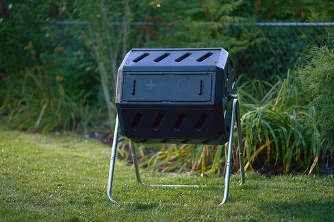 FCMP Outdoor IM2000 Tumbling Composter Canadian-Made, 100% Recycled Resin - Outdoor Rotating Compost Tumbler Bin for Garden, Kitchen, and Yard Waste, Black (22 Gallon) in Saudi Arabia
