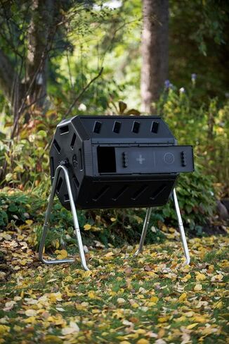 FCMP Outdoor IM2000 Tumbling Composter Canadian-Made, 100% Recycled Resin - Outdoor Rotating Compost Tumbler Bin for Garden, Kitchen, and Yard Waste, Black (22 Gallon) in Saudi Arabia