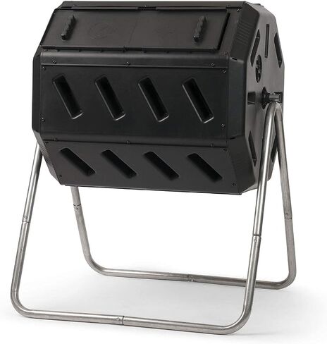 FCMP Outdoor IM2000 Tumbling Composter Canadian-Made, 100% Recycled Resin - Outdoor Rotating Compost Tumbler Bin for Garden, Kitchen, and Yard Waste, Black (22 Gallon) in Saudi Arabia