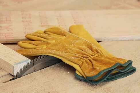 OZERO Leather Work Gloves Flex Grip Tough Cowhide Gardening Glove for Wood Cutting/Construction/Truck Driving/Garden/Yard Working for Men and Women 1 Pair (Gold,Small) in Saudi Arabia