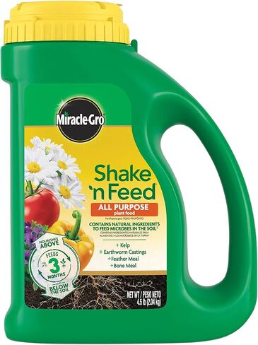 Miracle-Gro Shake 'N Feed، أغذية نباتية لجميع الأغراض، سماد نباتي، 4.5 رطل. in Saudi Arabia
