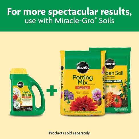 Miracle-Gro Shake 'N Feed، أغذية نباتية لجميع الأغراض، سماد نباتي، 4.5 رطل. in Saudi Arabia
