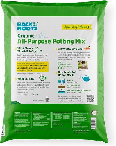 Back to the Roots All-Purpose Potting Mix 6 Quarts (Best Value), 100% Organic & USA Made ,Nutrient Rich Plant Food, Worm-Castings, & Moisture Controlling Yucca ( packaging may Vary ) in Saudi Arabia