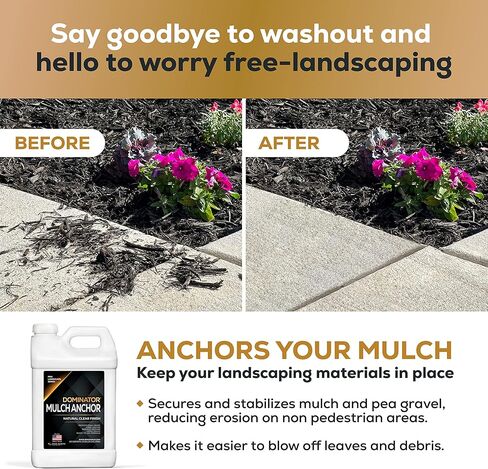 Dominator Rock Anchor 64oz - Rock Glue for Landscaping Gravel & Stone, Ready to Spray, Locks in River Rock, Pea Gravel & Decorative Rock, Prevents Scattering & Washouts, Water-Based in Kuwait