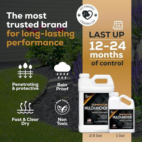 Dominator Rock Anchor 64oz - Rock Glue for Landscaping Gravel & Stone, Ready to Spray, Locks in River Rock, Pea Gravel & Decorative Rock, Prevents Scattering & Washouts, Water-Based in Kuwait