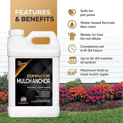 Dominator Rock Anchor 64oz - Rock Glue for Landscaping Gravel & Stone, Ready to Spray, Locks in River Rock, Pea Gravel & Decorative Rock, Prevents Scattering & Washouts, Water-Based in Kuwait