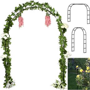 Reconfigurable & Easy-to-Assemble Metal Outdoor & Indoor 7'6" Garden or Wedding Arch Arbor for Wedding Bridal Party Elegant Decorations & Garden Climbing Plants Vines (Green 1PC)