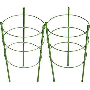 LEOBRO Tomato Cage, 2 Pack Plant Support Cage Rust Resistant Garden Ring Stake Plant Support for Tomato, Trellis, Climbing Plant, Flower, Small Plant Cages for Small Plants,17.7" H