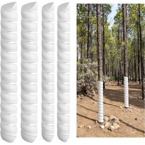 2 Pcs Tree Wraps to Protect Bark- 2 Size Tree Trunk Protector- Plastic Spiral Tree Guard- Tree Bark Protector Tube Wraps to Protect Saplings Plants from Deer Rabbit Cats Rodents Mowers
