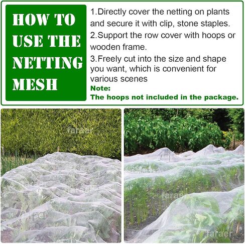 Ultra Fine Garden Mesh Netting, FARAER Plant Covers 8'x24' Garden Netting for Protect Vegetable Plants Fruits Flowers Crops Greenhouse Row Cover Protection Mesh Net Patio Gazebo Screen Barrier Net in Saudi Arabia