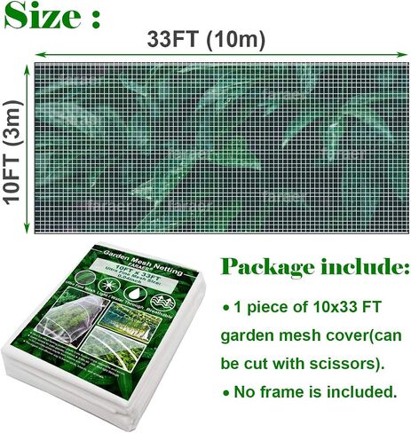 Ultra Fine Garden Mesh Netting, FARAER Plant Covers 8'x24' Garden Netting for Protect Vegetable Plants Fruits Flowers Crops Greenhouse Row Cover Protection Mesh Net Patio Gazebo Screen Barrier Net in Saudi Arabia