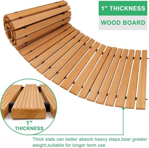 RELIANCER 6' Wooden Garden Pathway,Outdoor Roll Out Cedar Curved Walkway,Patio Path Decorative Garden Boardwalk Walkways,Weather-Resistant Roll Up Beach Wood Road Floor,Wedding Party Pathways in Kuwait