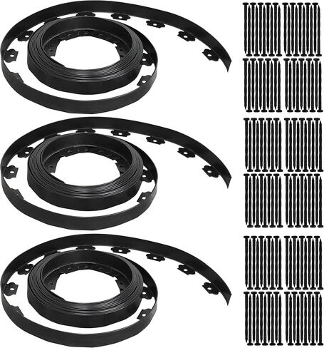 Gardzen 1.5" x20' Landscape Edging Kit, Garden Edging Coil Comes with 24 Pcs Spikes, No Dig Lawn Border Design in Kuwait