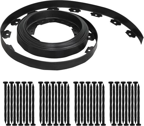 Gardzen 1.5" x20' Landscape Edging Kit, Garden Edging Coil Comes with 24 Pcs Spikes, No Dig Lawn Border Design in Kuwait