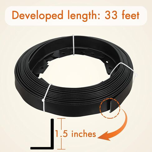 Gardzen 1.5" x20' Landscape Edging Kit, Garden Edging Coil Comes with 24 Pcs Spikes, No Dig Lawn Border Design in Kuwait