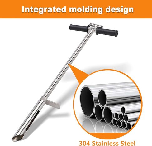 مسبار عينات التربة 40 انش، مسبار عينات التربة من الستانلس ستيل 304 على شكل حرف T مع دواسة قدم لاخذ عينات التربة في المزرعة/الزراعة/العناية بالنباتات/الحديقة (1 متر) in Kuwait