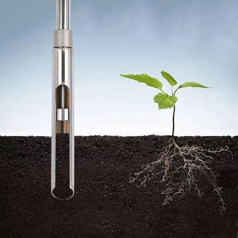 مسبار عينات التربة 40 انش، مسبار عينات التربة من الستانلس ستيل 304 على شكل حرف T مع دواسة قدم لاخذ عينات التربة في المزرعة/الزراعة/العناية بالنباتات/الحديقة (1 متر) in Kuwait