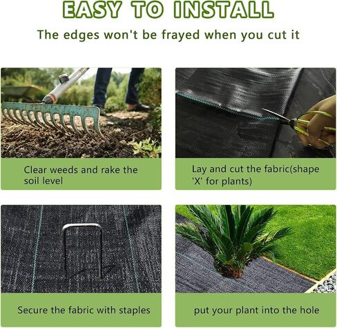 2.4oz-6ftx300ft Weed Barrier Landscape Fabric Heavy Duty, Weed Block Gardening Ground Cover Mat, Weed Control Garden Cloth, Woven Geotextile Fabric for Underlayment, Commercial Driveway Fabric in Saudi Arabia