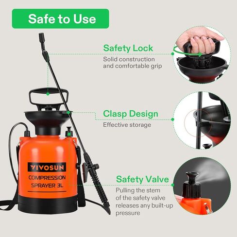 بخاخ ضغط مضخة 1.35 جالون من VIVOSUN، زجاجة رذاذ مياه مضغوطة للحديقة والحديقة مع حزام كتف قابل للتعديل، لرش النباتات وسقي الحديقة والتنظيف المنزلي in Kuwait