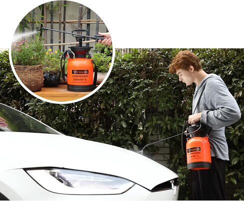 بخاخ ضغط مضخة 1.35 جالون من VIVOSUN، زجاجة رذاذ مياه مضغوطة للحديقة والحديقة مع حزام كتف قابل للتعديل، لرش النباتات وسقي الحديقة والتنظيف المنزلي in Kuwait