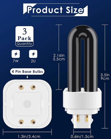 PACETAP 2 Pack 41050 7W Replacement Bulbs Compatible with DT1050 DT1100 DT1250, 1/2 Acre Replacement Bulb U Shape Replacement Bulbs Light in Saudi Arabia