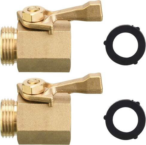 M MINGLE Heavy Duty Brass Garden Hose Shut Off Valve, 3/4 Inch, 2-Pack with 2 Hose Washers in Kuwait