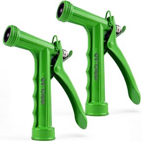 Hose Nozzle 2 Pack, Full Size Pistol Grip Water Nozzle Sprayer with Threaded Front, High Pressure Nozzle, Adjustable Spray Water Flow for Watering Plants, Showering Pet, Washing Car, Cleaning
