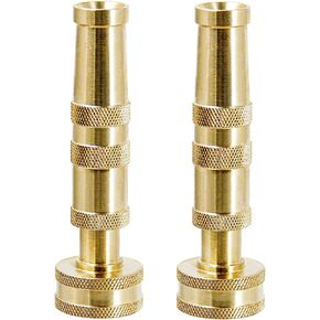 Twinkle Star Heavy-Duty Brass Adjustable Twist Hose Nozzle, Garden Hose Nozzle, Hose Sprayer Nozzle, 2 Pack, TWIS3432