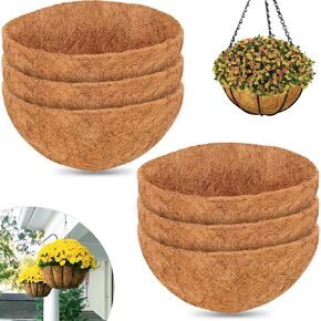 ZeeDix 3Pcs 10 Inch Coconut Liners for Planters, Round Hanging Basket Liners 100% Natural Coco Coir Basket Coco Replacement Liners for Hanging Basket Planters Flowers Vegetables(10in-3pcs)