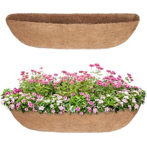 2 Pcs Coco Liners for Planters 24 Inch, Sturdy Window Box Liners, Perfect Planter Liners Replacement for The Old, 100% Natural, Easy to Straighten Out